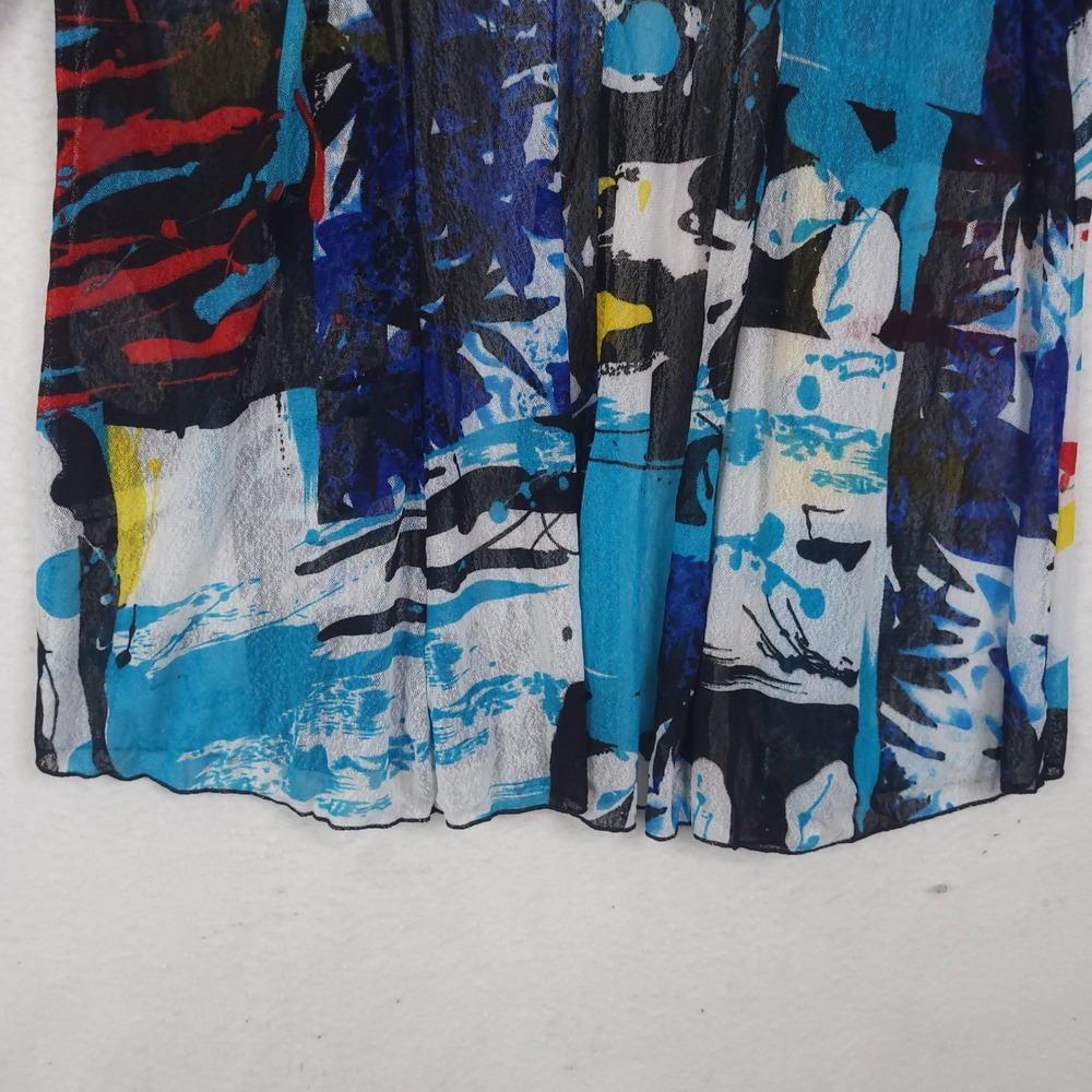 Step In Style Lightweight Cardigan XL Abstract Artsy Grunge Sheer Maximalist - Picture 15 of 16